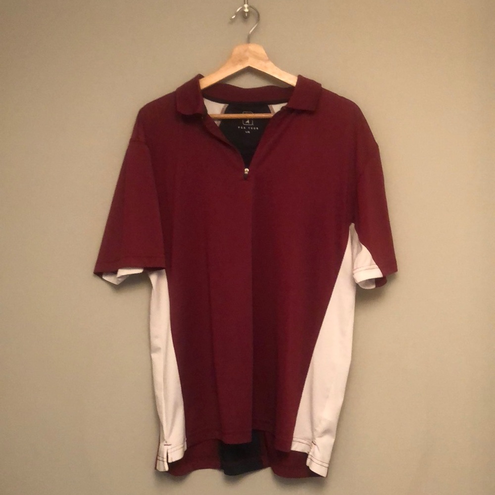 PGA Tour Dry Fit Men’s Golf Shirt Maroon Colour
